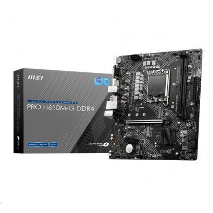 Obrázek MSI MB Sc LGA1700 PRO H610M- G DDR4, Intel H610, 2xDDR4, 1xDP, 1xHDMI, 1xVGA, mATX