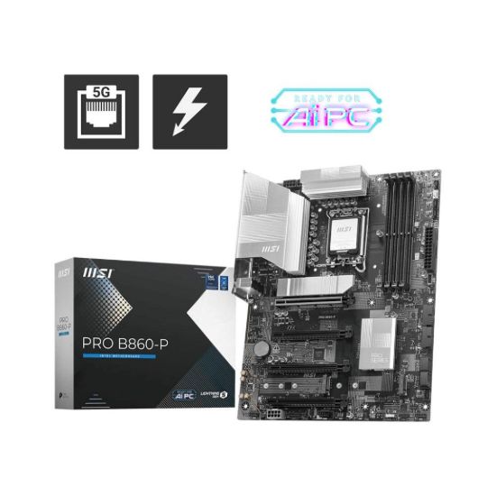 Obrázek MSI MB Sc LGA1851 PRO B860- P, Intel B860, 4xDDR5, 1xThunderbolt, 1xDP, 1xHDMI, ATX