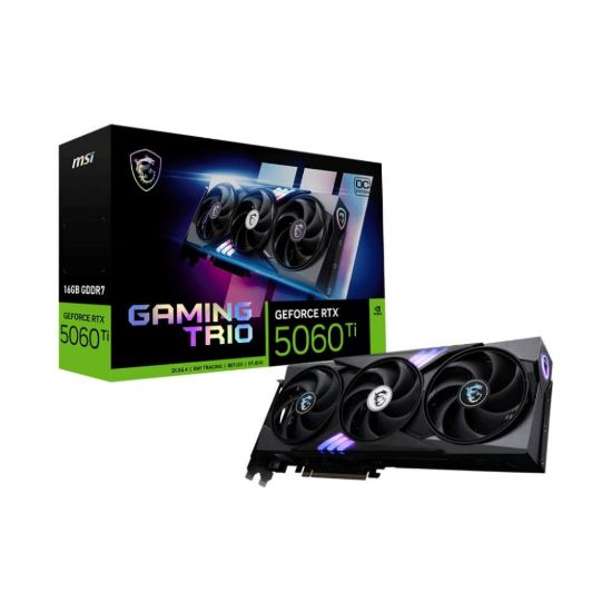 Obrázek MSI VGA NVIDIA GeForce RTX 5060 Ti 16G GAMING TRIO OC, RTX 5060 Ti, 16 GB GDDR7, 3xDP, 1xHDMI