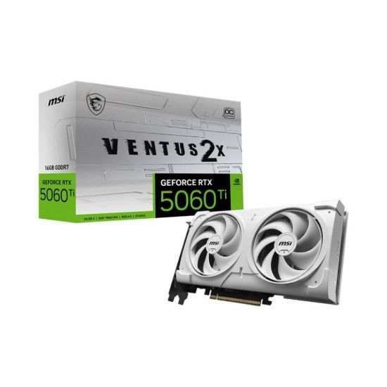 Obrázek MSI VGA NVIDIA GeForce RTX 5060 Ti 16G VENTUS 2X OC WHITE PLUS, RTX 5060 Ti, 16 GB GDDR7, 3xDP, 1xHDMI