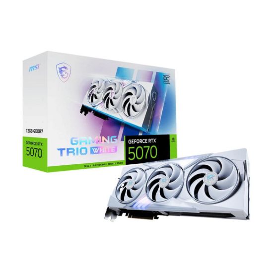Obrázek MSI VGA NVIDIA GeForce RTX 5070 12G GAMING TRIO OC WHITE , RTX 5070, 12 GB GDDR7, 3xDP, 1xHDMI
