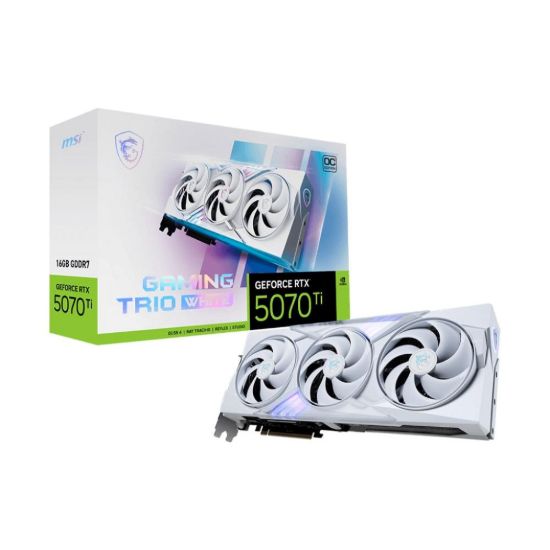 Obrázek MSI VGA NVIDIA GeForce RTX 5070 Ti 16G GAMING TRIO OC WHITE, RTX 5070 Ti, 16 GB GDDR7, 3xDP, 1xHDMI