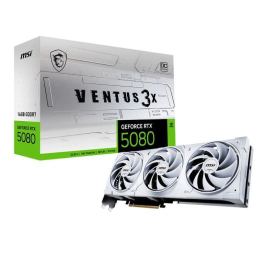 Obrázek MSI VGA NVIDIA GeForce RTX 5080 16G VENTUS 3X OC WHITE, RTX 5080, 16 GB GDDR7, 3xDP, 1xHDMI