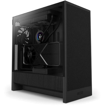 Obrázek NZXT skříň H5 Flow edition / 2 x 120 mm fan / USB 3.0 / USB- C 3.1 / průhledná bočnice / mesh panel / černá