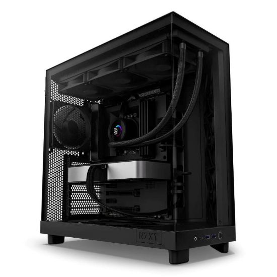Obrázek NZXT skříň H6 Flow dvoukomorová / MidT / 3 x 120mm fan / 2xUSB 3.2 / USB- C / prosklená bočnice i čelo / černá