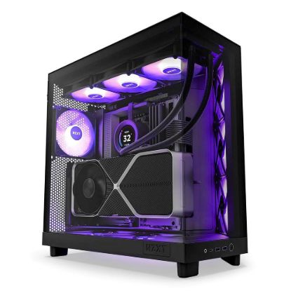 Obrázek NZXT skříň H6 Flow RGB dvoukomorová / MidT / 3 x 120mm RGB fan / 2xUSB 3.2 / USB- C / prosklená / černá