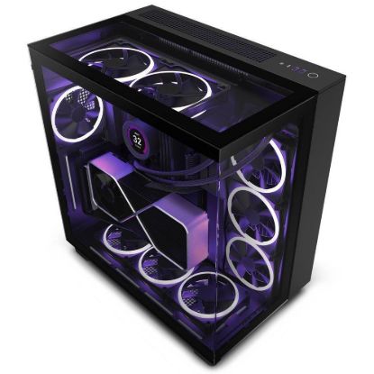Obrázek NZXT skříň H9 Elite dvoukomorová ATX / 3xRGB 120 mm / 1x 120mm fan / prosklená / RGB&fan controler / černá
