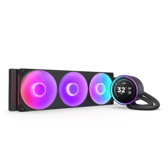 Obrázek NZXT vodní chladič Kraken 360 ELITE RGB / 3 x 120mm RGB fan / 4- pin PWM / LCD disp. / 6 let