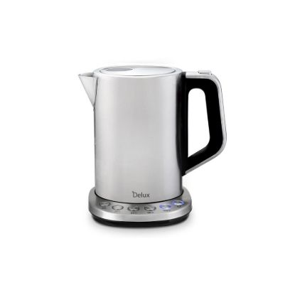Obrázek ORAVA Delux rychlovarná konvice, 2200 W, 1.7 l, regulace teploty, automatické vypnutí, nerez