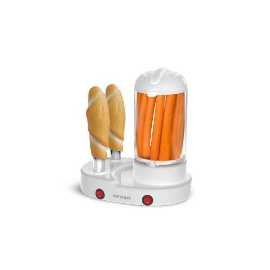 Obrázek Orava HM- 04 hotdogovač s možností přípravy vajec, 400 W, až 6 párků, bílá