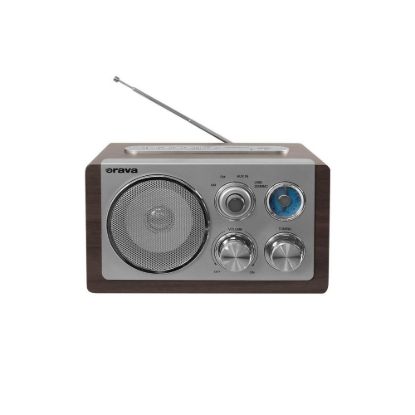 Obrázek Orava RR- 29 A rádio, 1 x 3, 5 W, AM / FM rádio, USB, AUX vstup, SD karta, hnědá / stříbrná