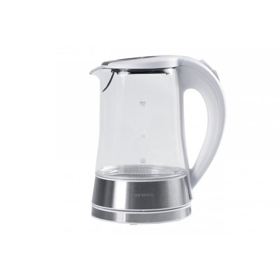Obrázek Orava VK- 4017 W rychlovarná konvice, 2200 W, 1.7 l, skleněná, LED podsvícení, automatické vypnutí, bílá