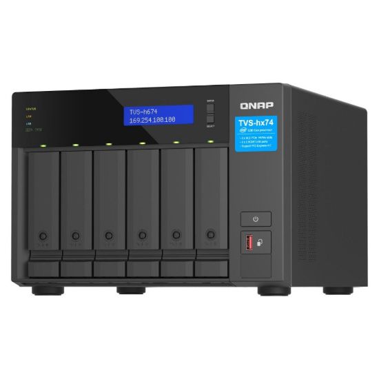 Obrázek QNAP TVS- h674- i3- 16G (4C/ i3- 12100/ 4, 3GHz/ 16 GBRAM/ 6xSATA/ 2 x 2, 5GbE/ 2xM.2/ 3xUSB3.2/ 1xHDMI/ 2xPCIe)