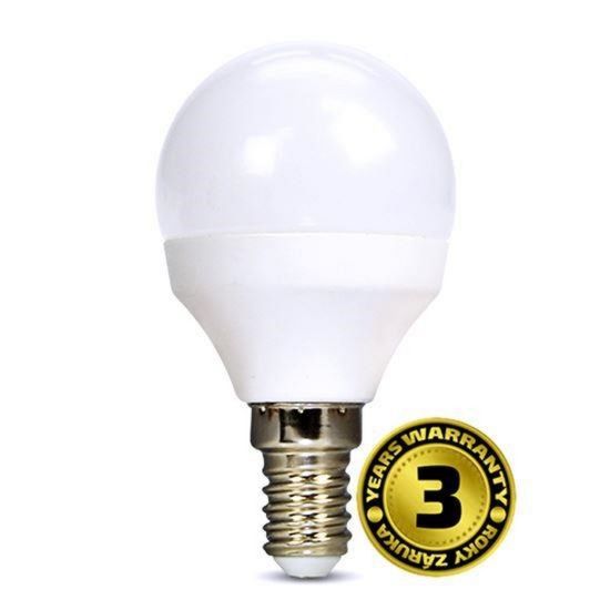 Obrázek Solight LED žárovka, miniglobe, 6 W, E14, 4000K, 510lm, bílé provedení
