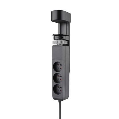 Obrázek Solight 3z + USB A+C přenosné stolní zásuvky, 2m, černá, USB rychlonabíječka 20 W PD