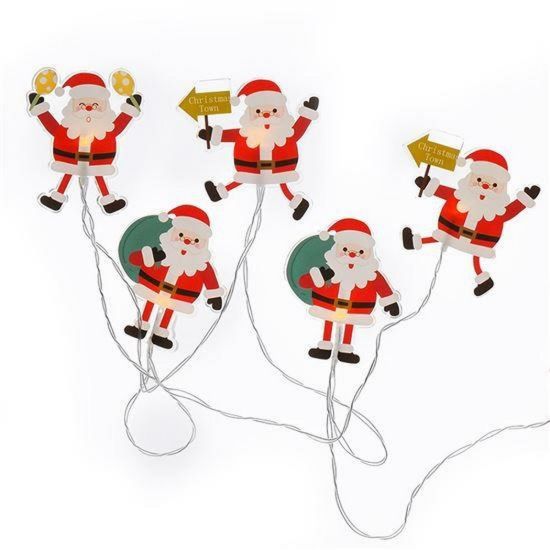 Obrázek Solight LED okenní řetěz - Santa, 6x LED, přísavný, 120cm, 2x AA