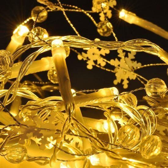 Obrázek Solight LED řetěz s ozdobnými přívěšky 20LED, 60x mini dekorace, 2m, 2x AA