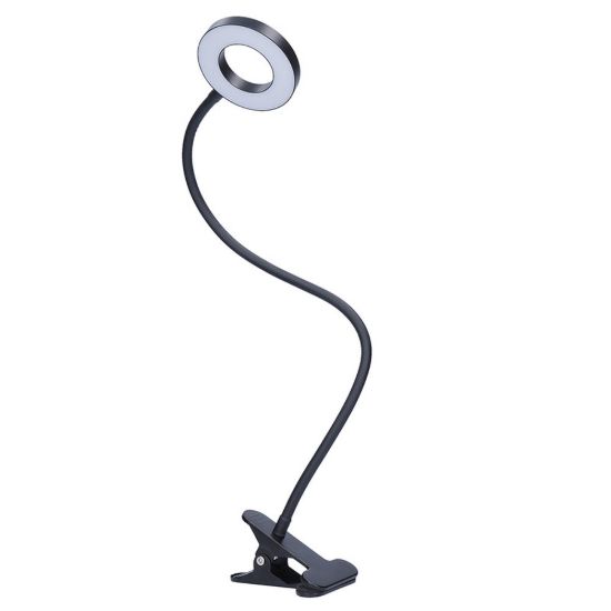 Obrázek Solight LED stmívatelná stolní lampička s klipem, 300lm, nastavitelná teplota světla, USB