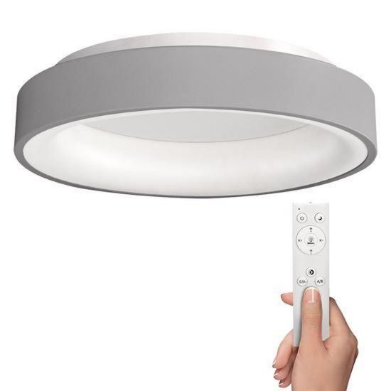 Obrázek Solight LED stropní světlo kulaté Treviso, 48 W, 2880lm, stmívatelné, dálkové ovládání, šedá