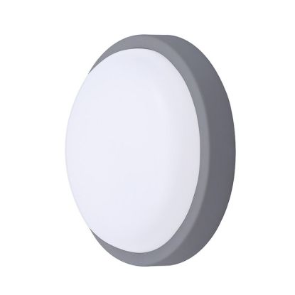 Obrázek Solight LED venkovní osvětlení kulaté, 13 W, 910lm, 4000K, IP54, 17cm, šedá barva