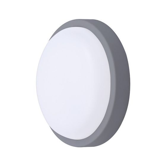 Obrázek Solight LED venkovní osvětlení kulaté, 13 W, 910lm, 4000K, IP54, 17cm, šedá barva