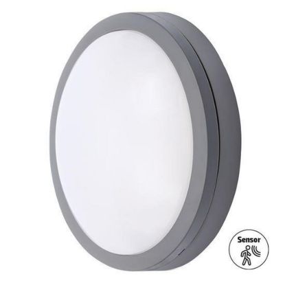 Obrázek Solight LED venkovní osvětlení se senzorem Siena, šedé, 20 W, 1500lm, 4000K, IP54, 23cm