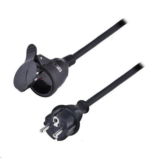 Obrázek Solight prodlužovací přívod - spojka, 1 zásuvka, 20m, 3 x 1, 5mm2, gumová, černá