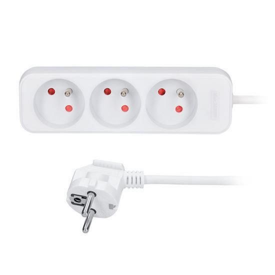 Obrázek Solight prodlužovací přívod 5m, 3 zásuvky, 16A/ 3680 W, PVC, bílý