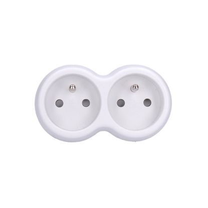 Obrázek Solight rozbočka, 2x 10A, bílá- šedá
