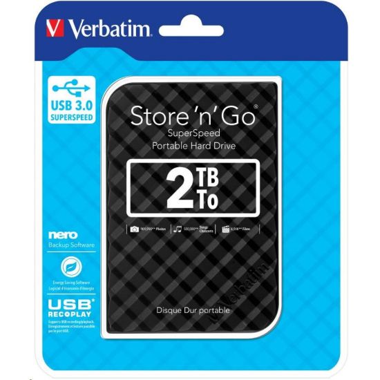 Obrázek VERBATIM HDD 2.5" 2 TB Store 'n' Go Portable Hard Drive USB 3.0, Black GEN II