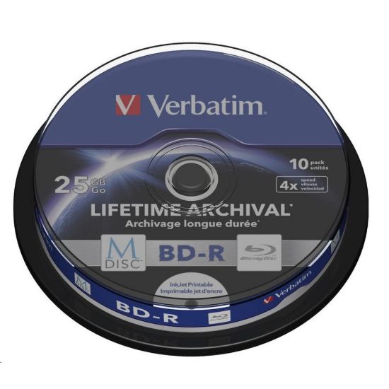 Obrázek VERBATIM MDisc BD- R(10- pack)Spindle/ 4x/ 25 GB