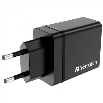 Obrázek VERBATIM Univerzální adaptér nabíječka CHR- 30EU2, 30 W, 1x USB- C, 3x USB černá