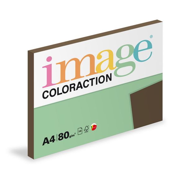 Obrázek Antalis Papír Image Coloraction Brown - sytá hnědá - papír pro výtvarné potřeby A4 (80g/ 100ks)