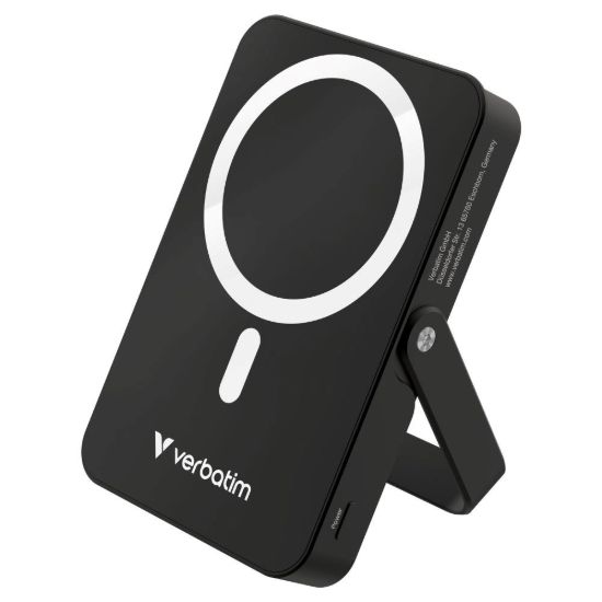 Obrázek VERBATIM Powerbanka Charge 'n' Go, Magnetická, 10000 mAh, USB- C, Stojánek, Černá