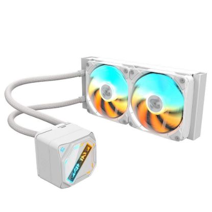 Obrázek GIGABYTE Vodní chladič GAMING 240 ICE, 2 x 120mm, ARGB, LGA1851, AM5, bílá