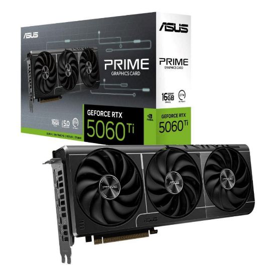 Obrázek ASUS VGA NVIDIA GeForce RTX 5060 Ti PRIME 16G, 16 GB GDDR7, 3xDP, 1xHDMI